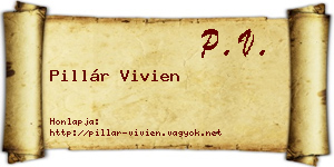 Pillár Vivien névjegykártya